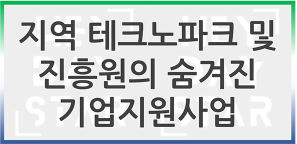지역 테크노파크 및 진흥원의 숨겨진 기업지원사업