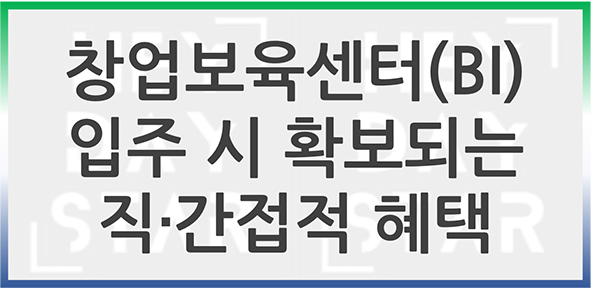 창업보육센터(BI) 입주 시 확보되는 직간접적 혜택